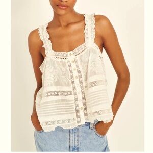 Love Shack Fancy Sully Top-White NWT